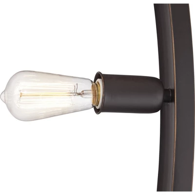 Franklin Iron Works Arcos Industrial Arc Floor Lamp 71" Tall Bronze Brown Metal Dimmable LED Decor For Living Room Reading Bedroom Office House Home - Image 3