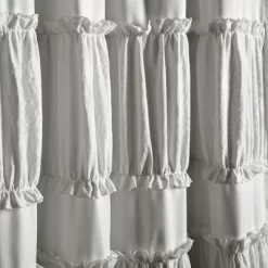 Set Of 2 Nova Ruffle Light Filtering Curtain Panels - Lush Décor