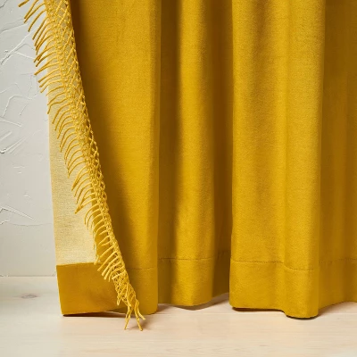 1pc Light Filtering Velvet Macrame Trim Window Curtain Panel - Opalhouse™ Designed With Jungalow™ - Image 2
