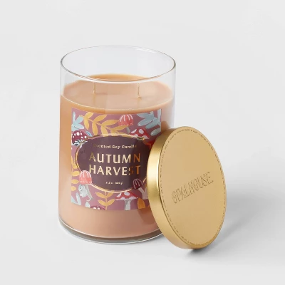 21.5oz Lidded Glass Jar 2-Wick Autumn Harvest Candle - Opalhouse⢠- Image 2