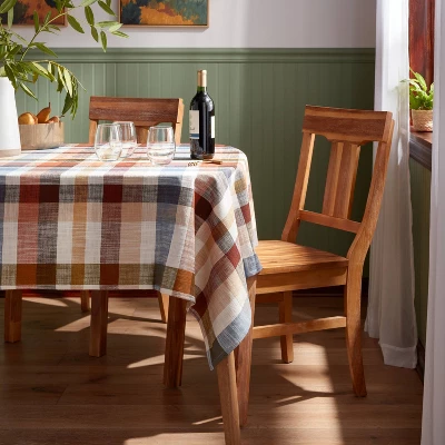 60"x84" Plaid Woven Cotton Tablecloth - Threshold™