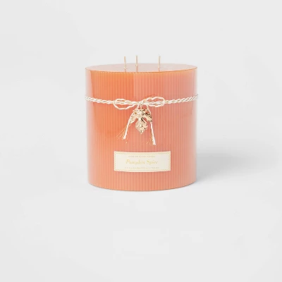 Ribbed Pillar Pumpkin Spice Candle - Threshold™ - Image 6