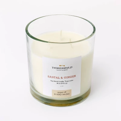Clear Glass Santal & Ginger Candle White - Threshold™ Designed With Studio McGee - Image 5