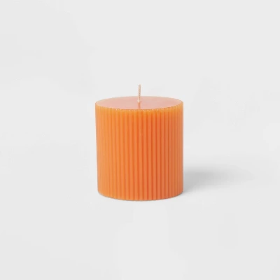 Ribbed Pillar Pumpkin Spice Candle - Threshold™ - Image 2