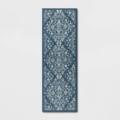 Vintage Print Comfort Rug Blue - Threshold⢠- Image 5