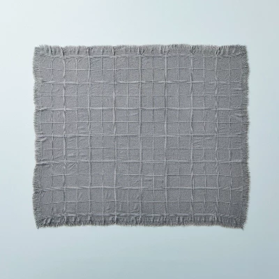 Textured Grid Lines Dobby Throw Blanket - Hearth & Hand™ With Magnolia - Image 2