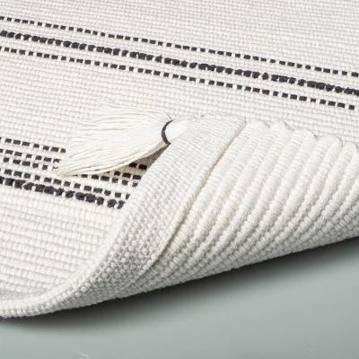 Tonal Stripes Bath Rug Sour Cream/Railroad Gray - Hearth & Hand™ With Magnolia - Image 3