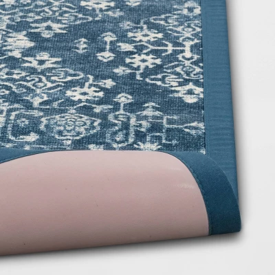 Vintage Print Comfort Rug Blue - Threshold⢠- Image 3