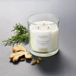 Clear Glass Santal & Ginger Candle White - Threshold™ Designed With Studio McGee