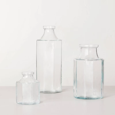 Octagonal Clear Glass Bottle Vase - Hearth & Hand™ With Magnolia - Image 2