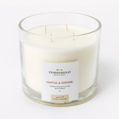 Clear Glass Santal & Ginger Candle White - Threshold™ Designed With Studio McGee - Image 6