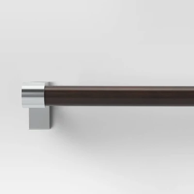 Dark Faux Wood Curtain Rod Nickel - Threshold™ - Image 3