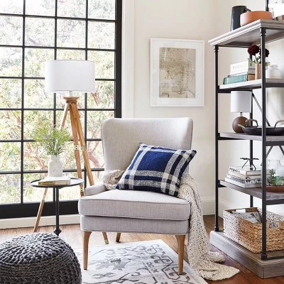 Oak Wood Tripod Floor Lamp Dark Brown - Threshold™ - Image 8