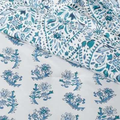 12pc Reversible Paisley Print Comforter & Sheets Set Blue/Dark Teal Blue - Threshold™ - Image 4