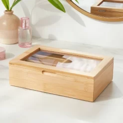 9" X 6" Bamboo Accessory Box With Acrylic Lid - Brightroom™