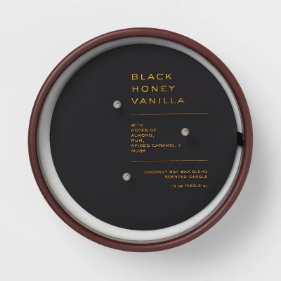 15oz Ceramic Jar 3-Wick Black Honey Vanilla Candle Plum Purple - Threshold™ - Image 3