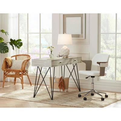 360 Lighting Ellen 21" High Sculptured Small Mid Century Modern Coastal Accent Table Lamp White Ceramic Single Living Room Bedroom Bedside Nightstand - Image 8