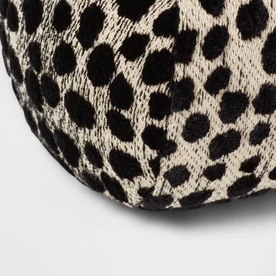 Bolster Jacquard Leopard Decorative Throw Pillow Black/Natural - Threshold™ - Image 3