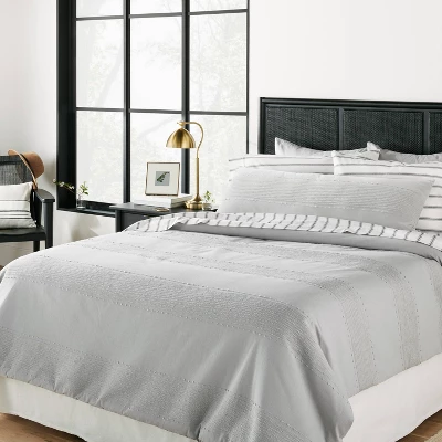 16"x42" Slub Center Stripe Oversized Lumbar Bed Pillow - Hearth & Hand™ With Magnolia