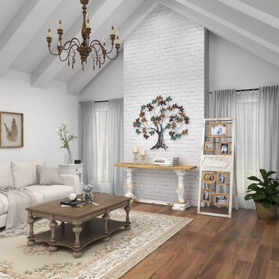 Wood 6 Slot Wall Photo Frame With Floor Stand Brown - Olivia & May - Image 7