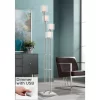 Possini Euro Design Modern Tree Floor Lamp With USB Charging Port 4-Light 72" Tall Brushed Nickel Glass Shade Living Room Reading