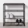 4 Tier Shoe Rack Black Metal With Black Oak Wood - Brightroom™