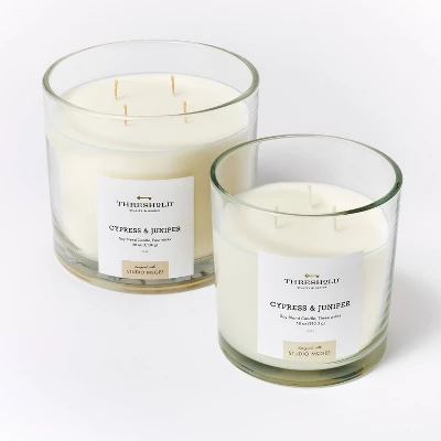 Clear Glass Cypress & Juniper Candle White - Threshold™ Designed With Studio McGee - Image 4