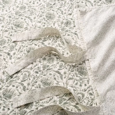 Decorative Border Cotton Slub Print Quilt Sham Light Teal Green – Threshold™ Designed With Studio McGee - Image 4