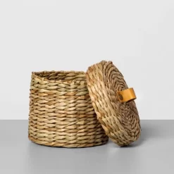 Woven Bath Storage Canister Beige - Hearth & Hand™ With Magnolia