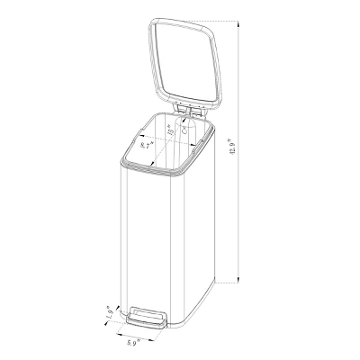 45L Slim Step Trash Can - Brightroom⢠- Image 4