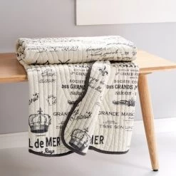 Histoire Script Quilted Throw - Levtex Home