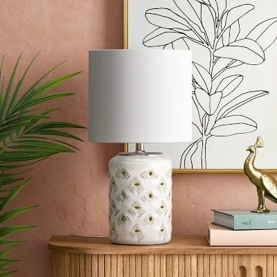 Diamond Cutout Table Lamp With Lit Base - Opalhouseā¢