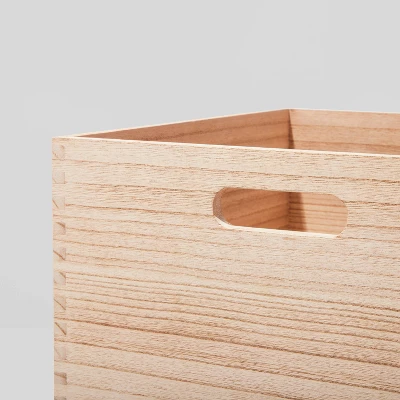 Large Decorative Light Wood Crate Natural - Brightroom™ - Image 2