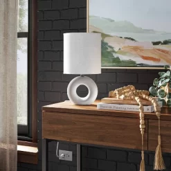 Abstract Ceramic Mini Table Lamp White - Threshold™