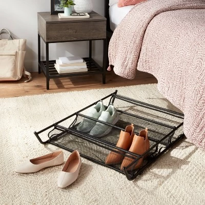 Mesh Underbed Shoe Storage Black - Brightroom™