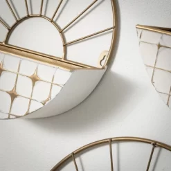 Sullivans Gold Starburst Wall Pocket Set Of 3, 14.75"H, 12.75"H & 10.75"H Gold