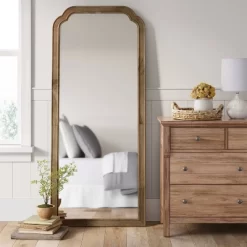 30" X 70" Oversize Leaner French Country Wood Mirror Natural - Threshold™