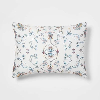 5pc Floral Border Print Comforter Bedding Set Blue/Pink/Yellow - Threshold™ - Image 4