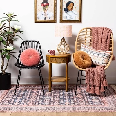 Quilted Velvet Round Throw Pillow - Opalhouseā¢