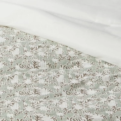 8pc Printed Floral With Border 8pc Comforter Set Green - Threshold™ - Image 3