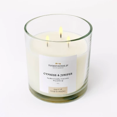 Clear Glass Cypress & Juniper Candle White - Threshold™ Designed With Studio McGee - Image 2