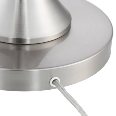 Possini Euro Design Modern Floor Lamp 64" Tall Brushed Nickel Silver Organza White Linen Drum Shade For Living Room Bedroom Office - Image 5