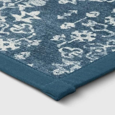 Vintage Print Comfort Rug Blue - Threshold⢠- Image 2