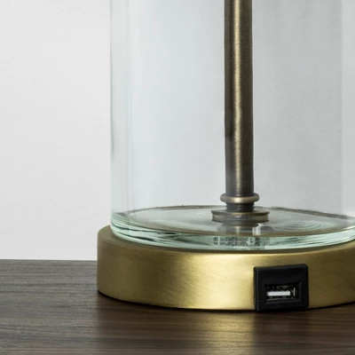 Fillable Accent With USB Table Lamp Brass - Threshold - Image 4