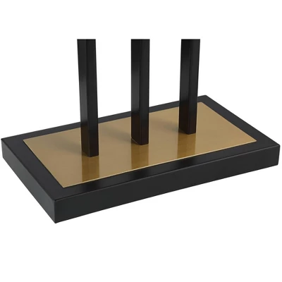 Possini Euro Design Acadia Modern Floor Lamp 71" Tall Black Warm Gold Metal 3 Light Frosted White Glass Globe Shade For Living Room Bedroom Office - Image 4