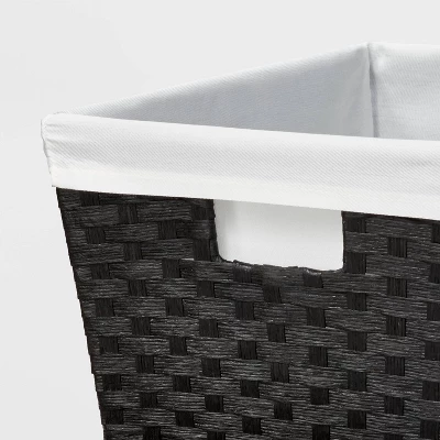 17" X 12" X 8" Large Woven Lined Basket Black - Brightroom™ - Image 2