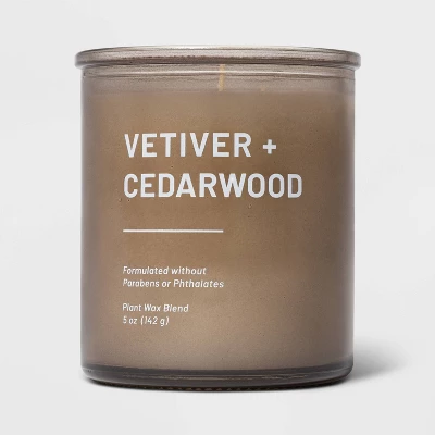 Glass Jar Vetiver And Cedarwood Candle Brown - Threshold™ - Image 4