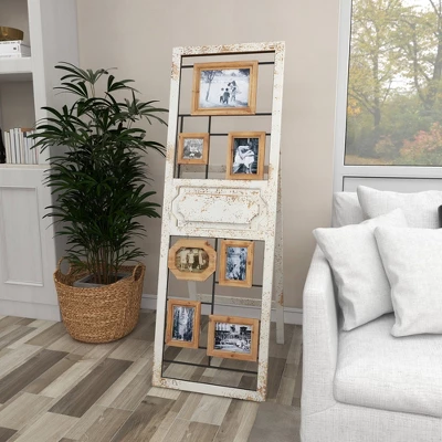 Wood 6 Slot Wall Photo Frame With Floor Stand Brown - Olivia & May - Image 10