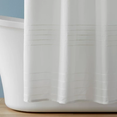 Boucle Stripe Shower Curtain Sour Cream - Hearth & Hand™ With Magnolia