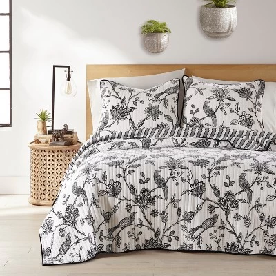 Tanzie Black Quilt Set - Black & White - Levtex Home